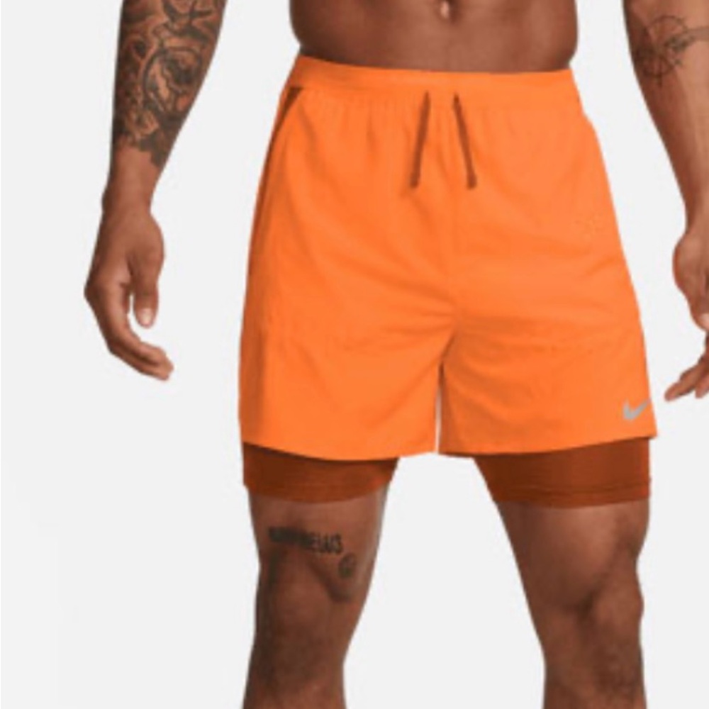 Nike Dri-FIT Stride Hybrid 5" Running Shorts Orange DM4757-885